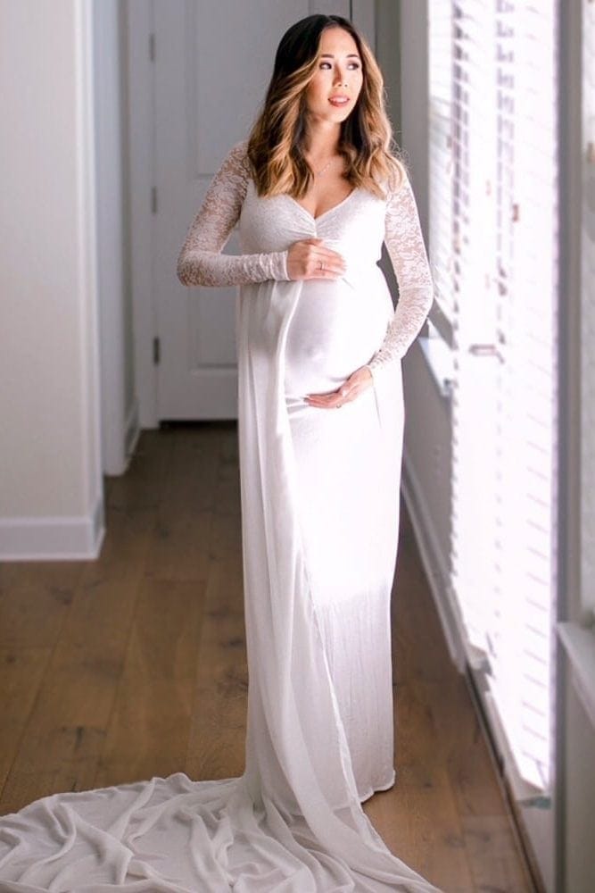 lace maternity wedding dress