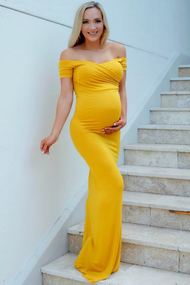 slim fit maternity gown