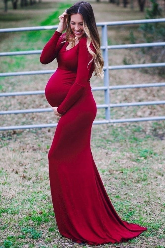 fitted maternity gown