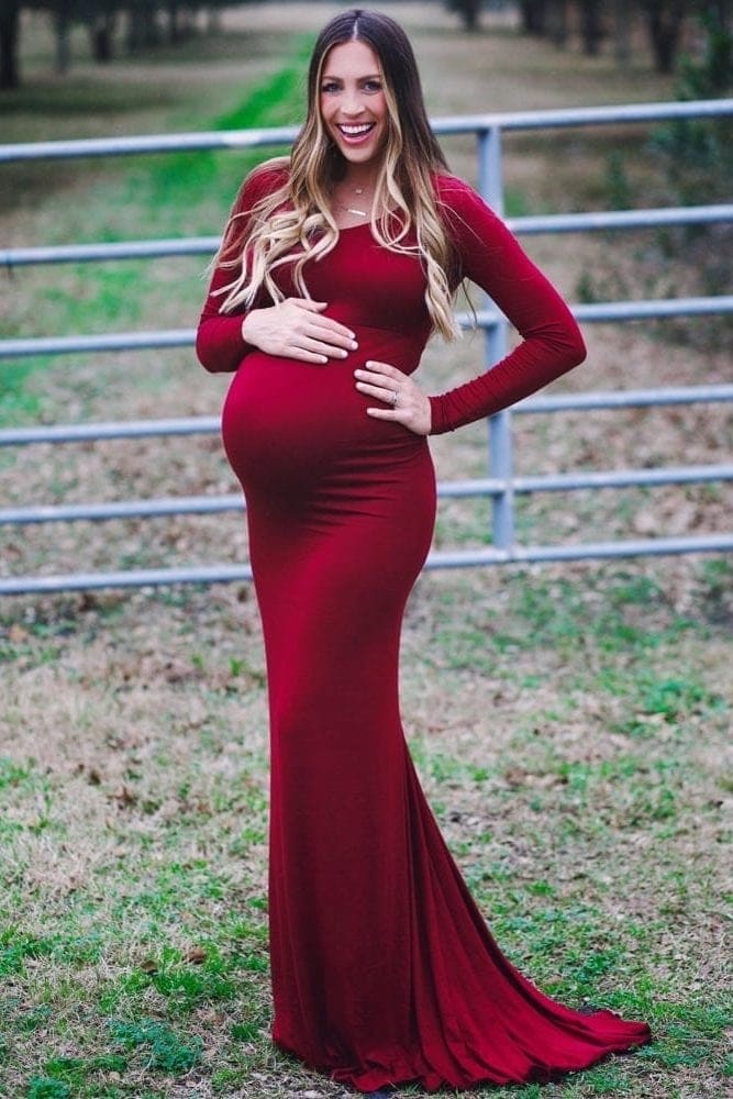 fitted maternity gown