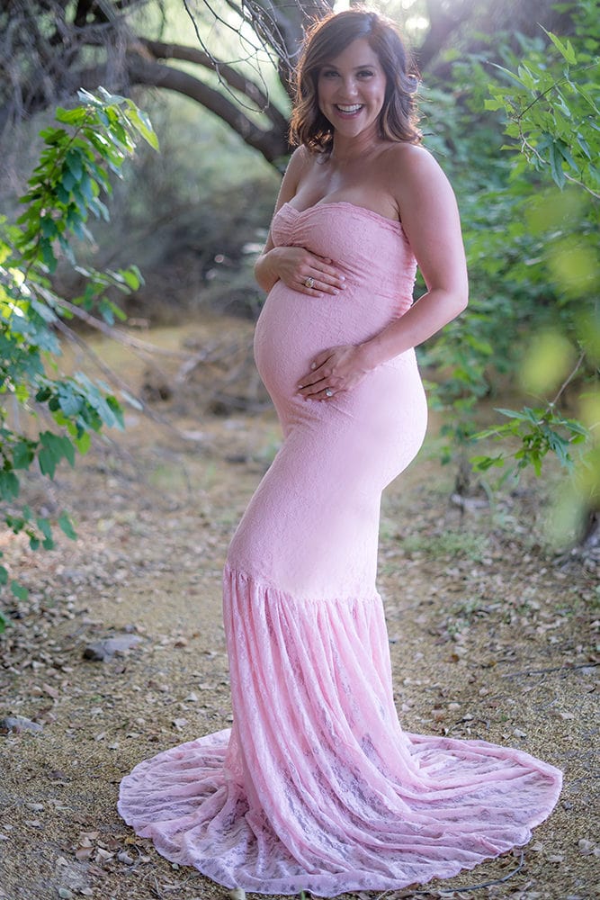 strapless maternity gown