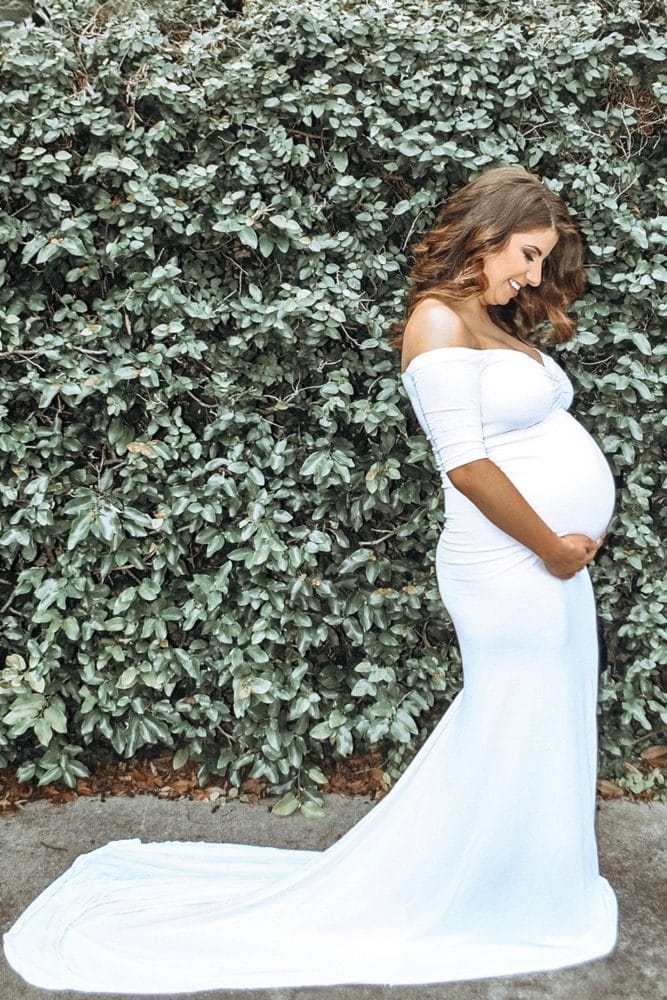 long maternity gown
