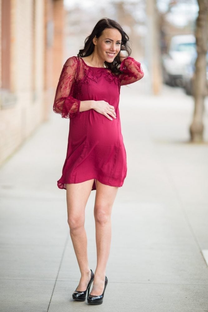 Short Red Maternity Dress