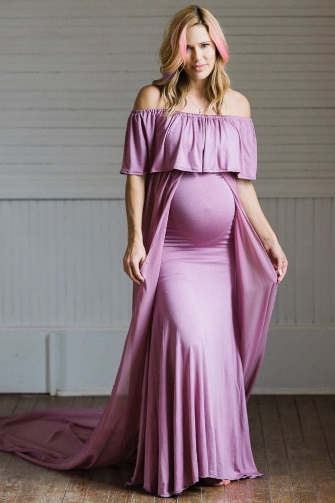 maternity gown with train