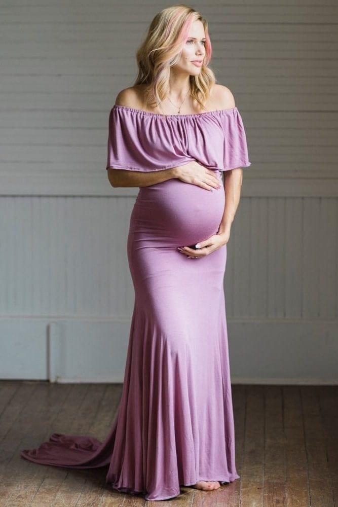 maternity gown with train