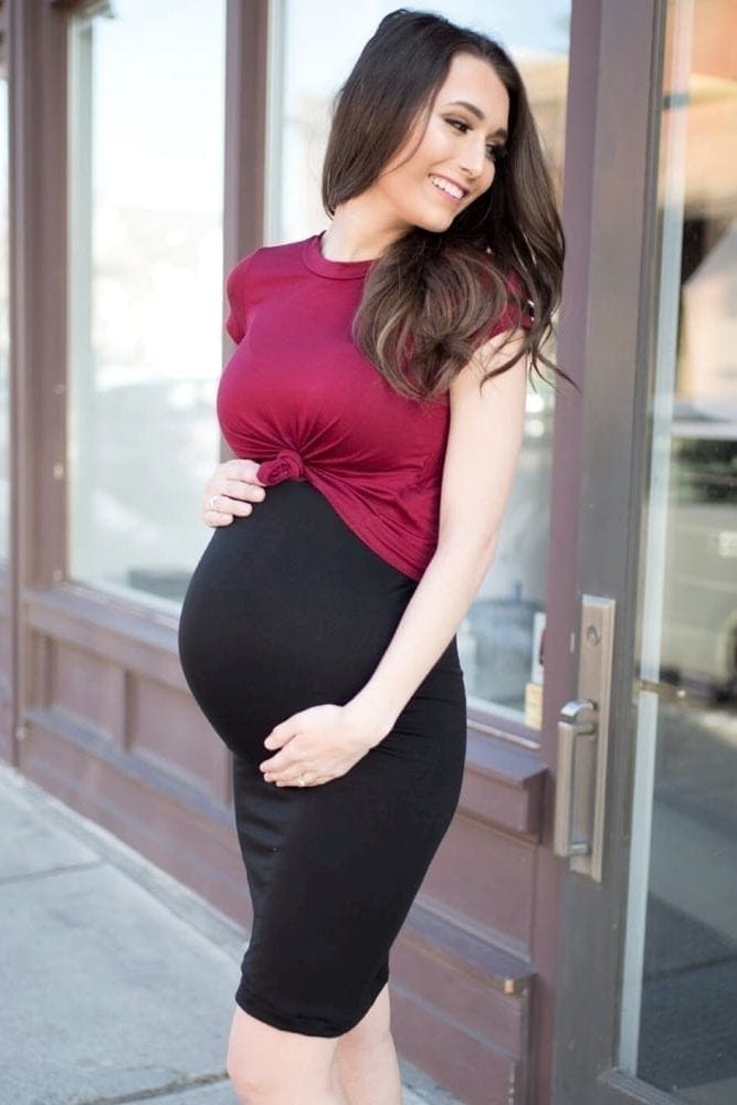black maternity skirt