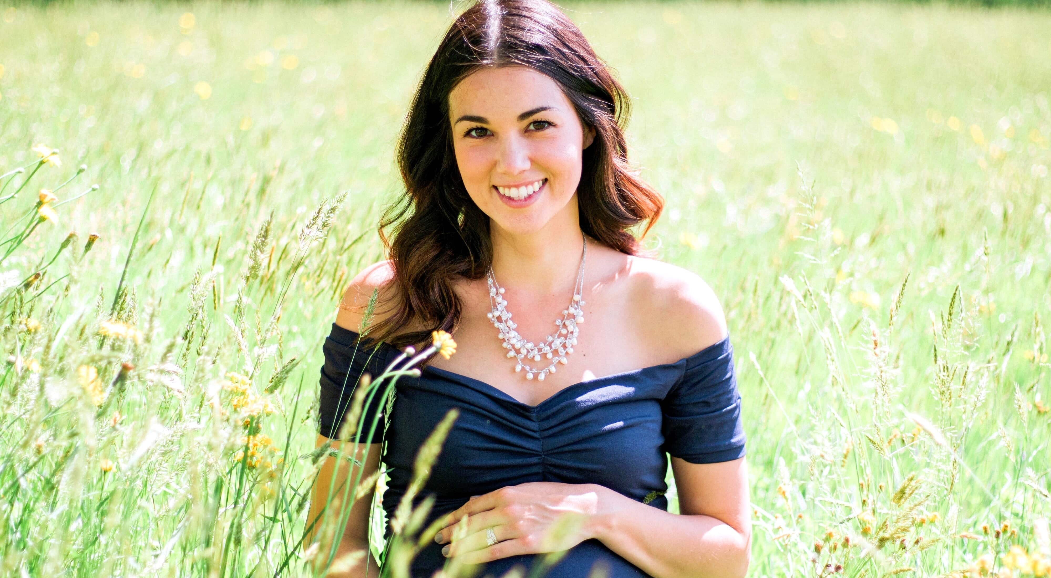 navy blue maternity gown