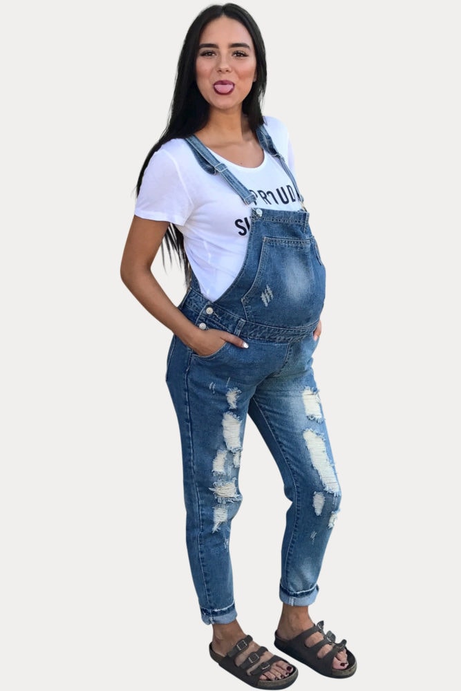 denim maternity overalls