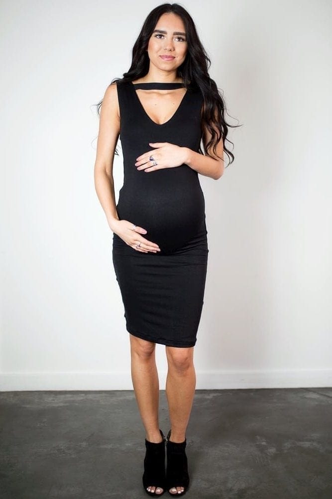 v-neck maternity dress