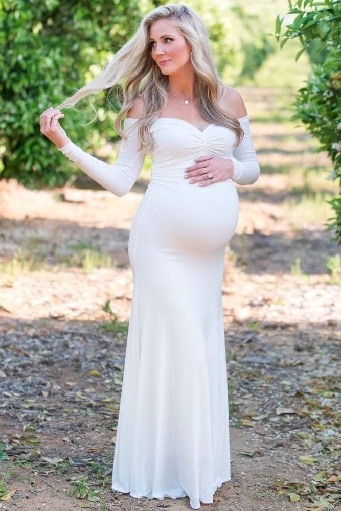 long sleeve baby shower gown