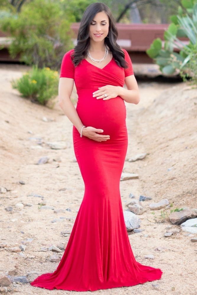 sweetheart maternity gown