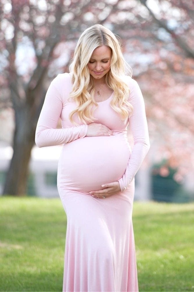 modest maternity gown