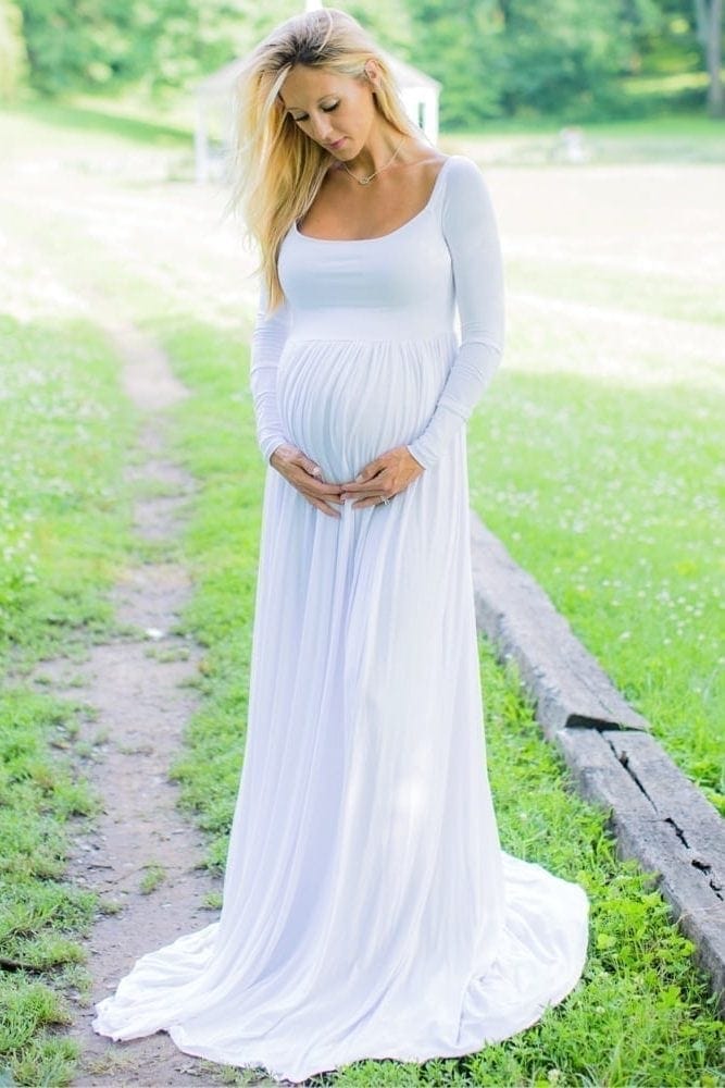 trendy maternity gown
