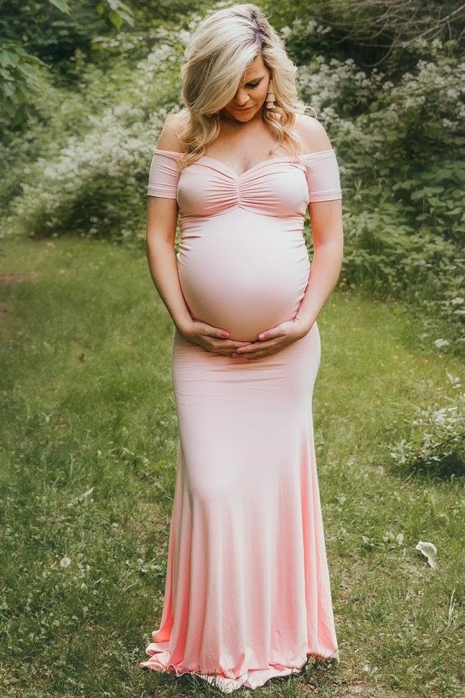 short sleeve baby shower gown