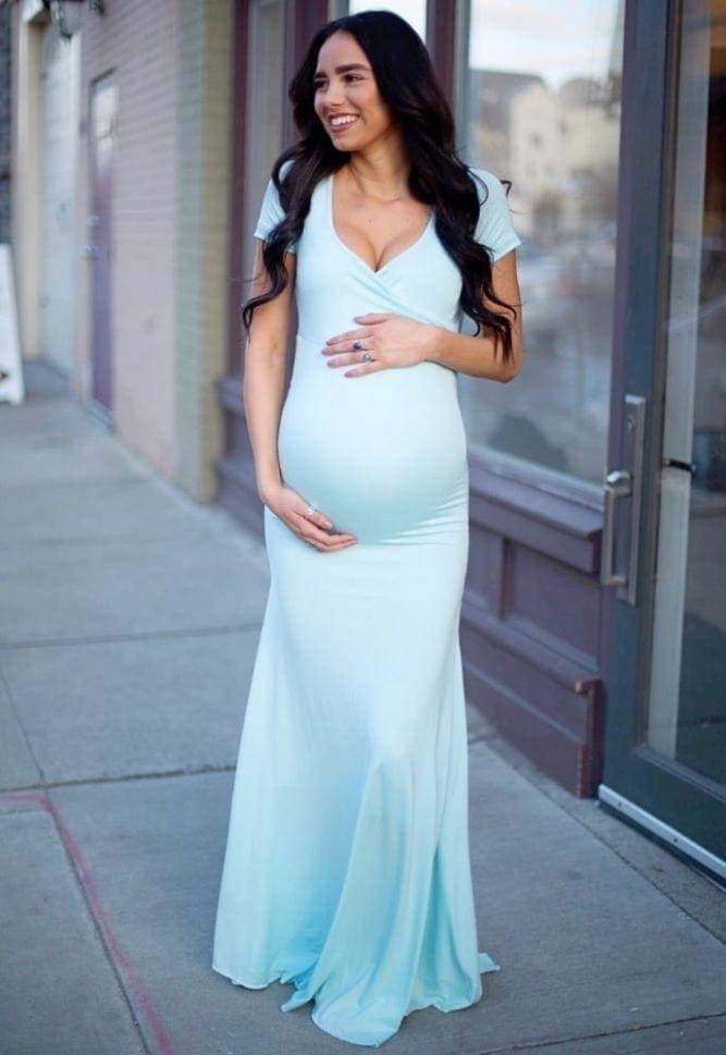 blue baby shower gown