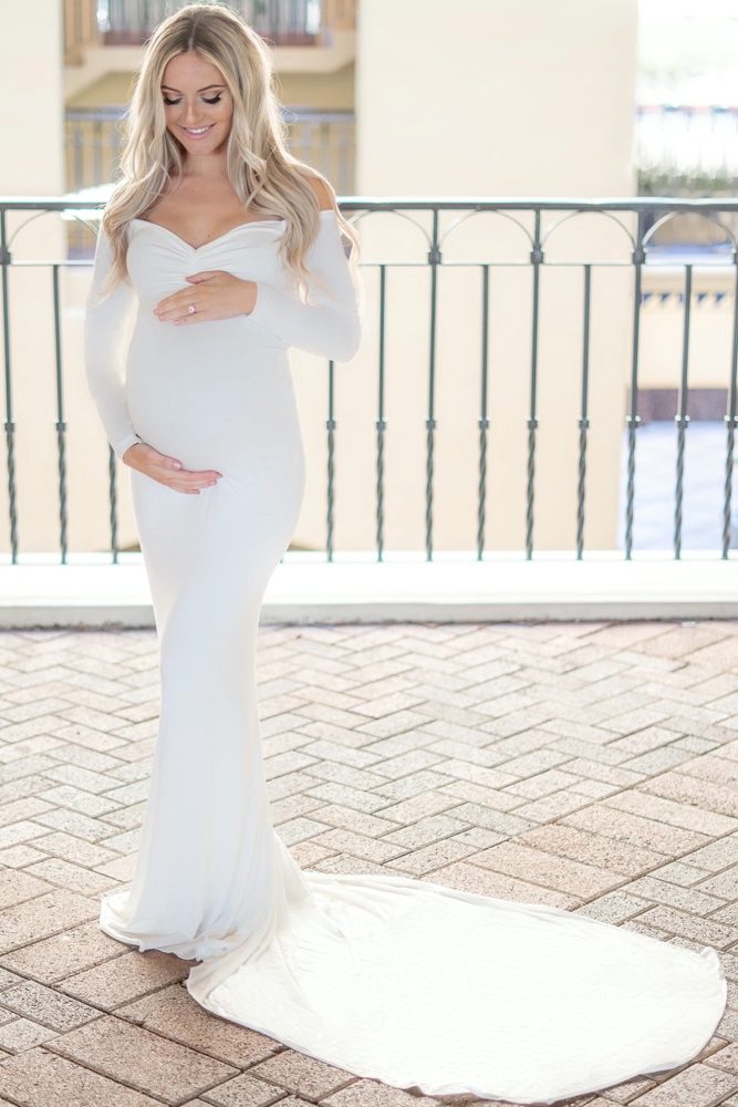 maternity wedding dress with train