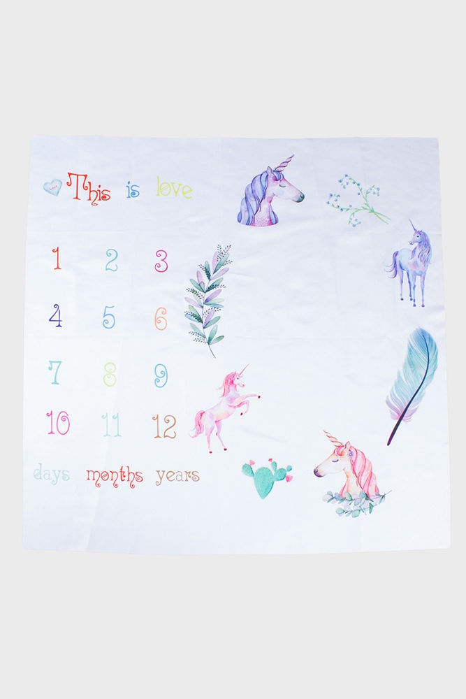 unicorn baby milestone blanket