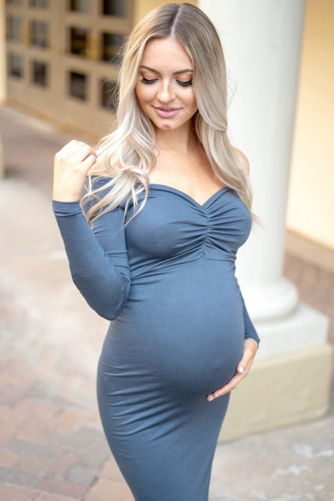 long sleeve baby shower dress