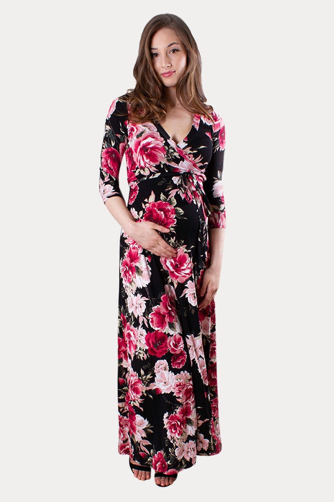 floral maternity dress with tie