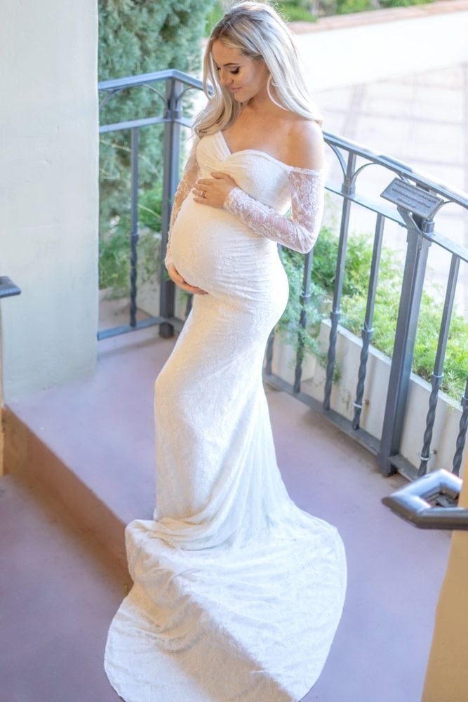 lace maternity wedding dress
