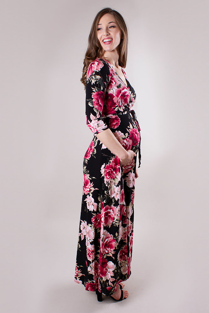 floral maternity dress with tie