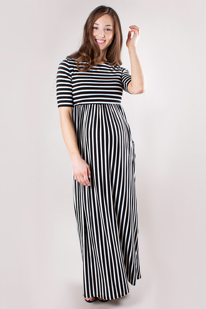 striped maternity dress