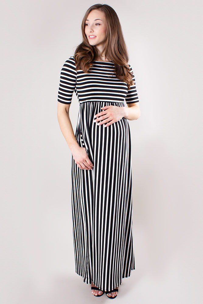 striped maternity dress