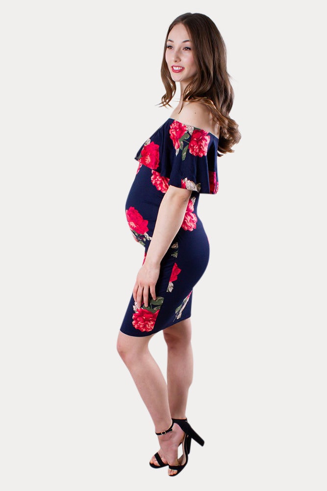 floral bodycon maternity dress
