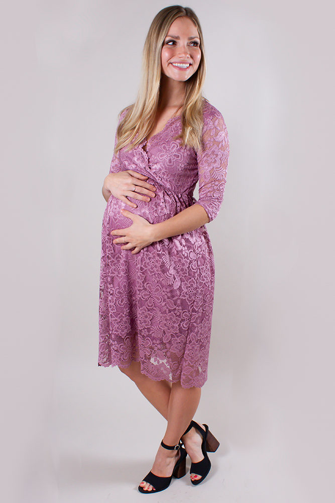 lace flare maternity dress