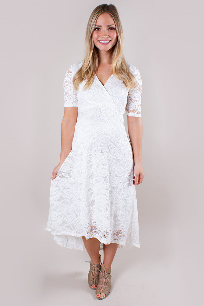 short sleeve lace maternity dress