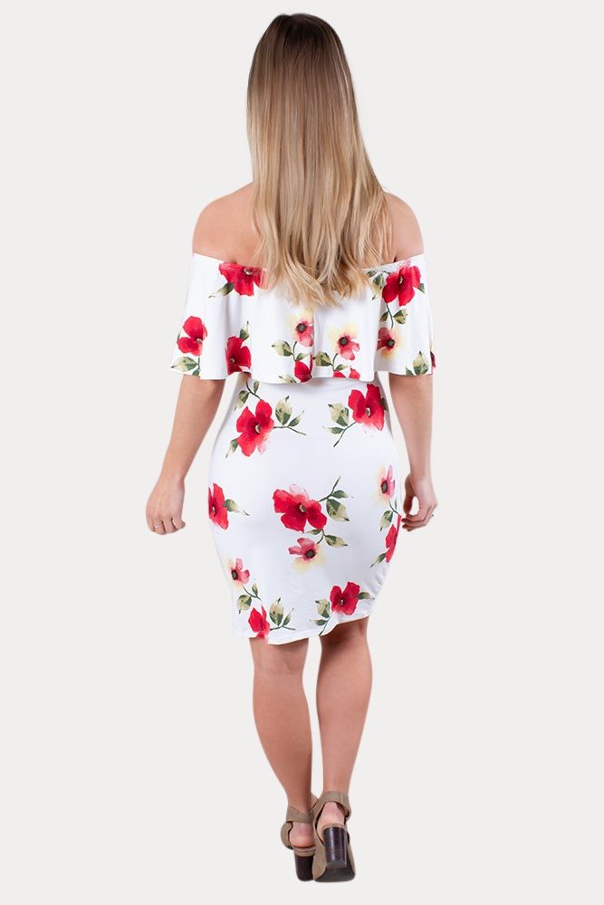 white floral maternity dress