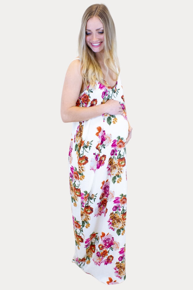 floral pregnancy maxi dress