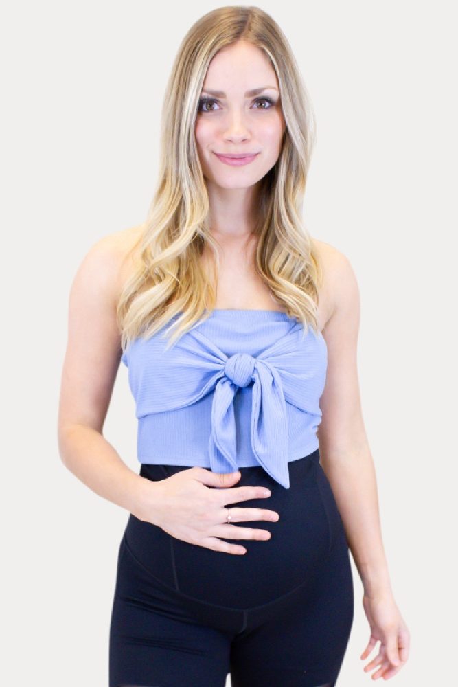 strapless maternity crop top