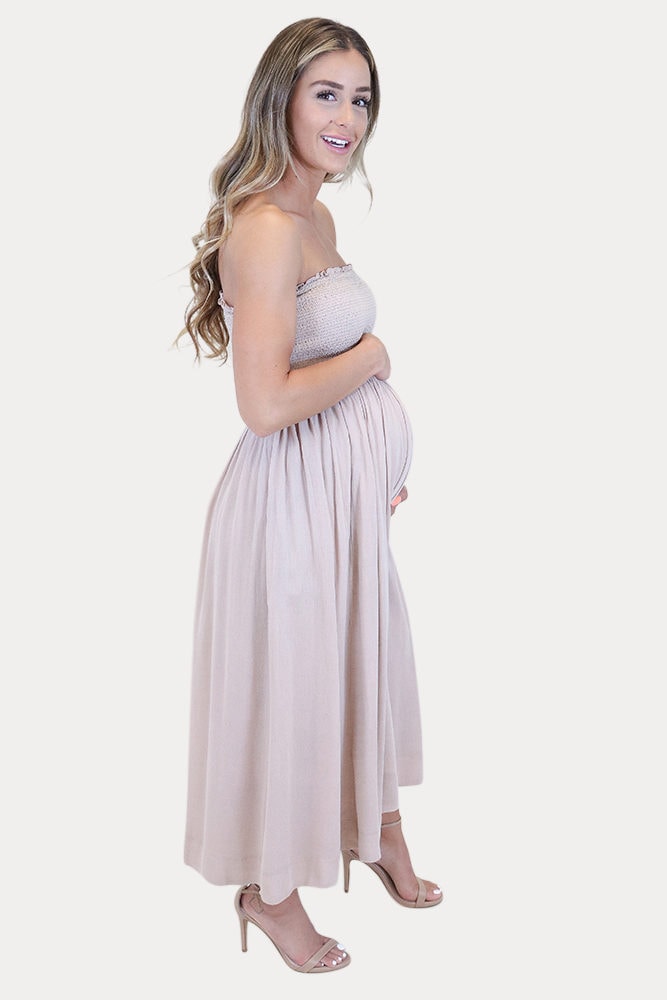 strapless maternity jumpsuit