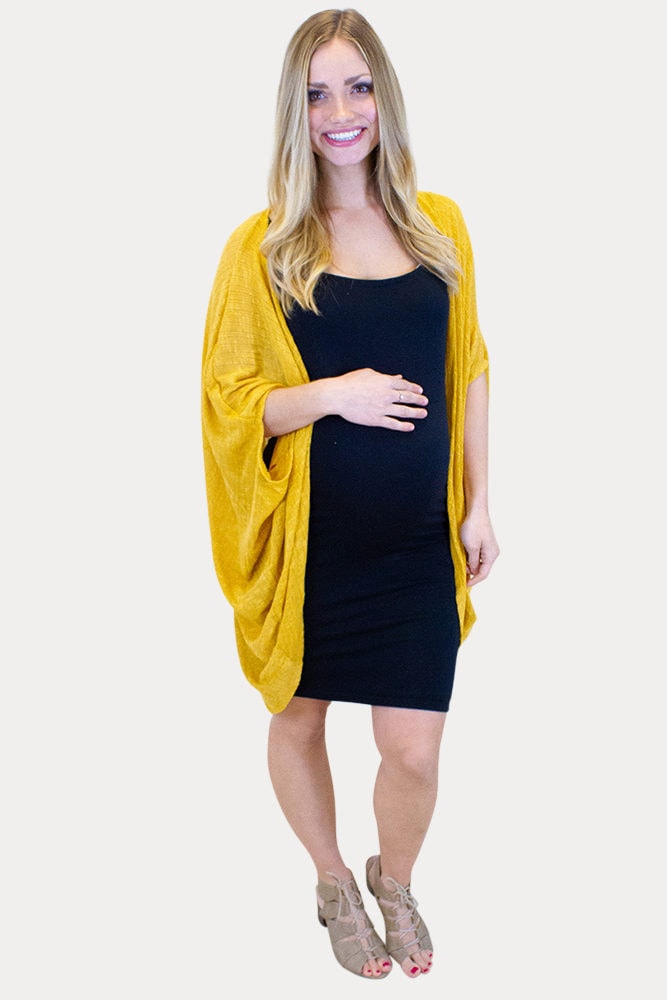 yellow maternity cardigan
