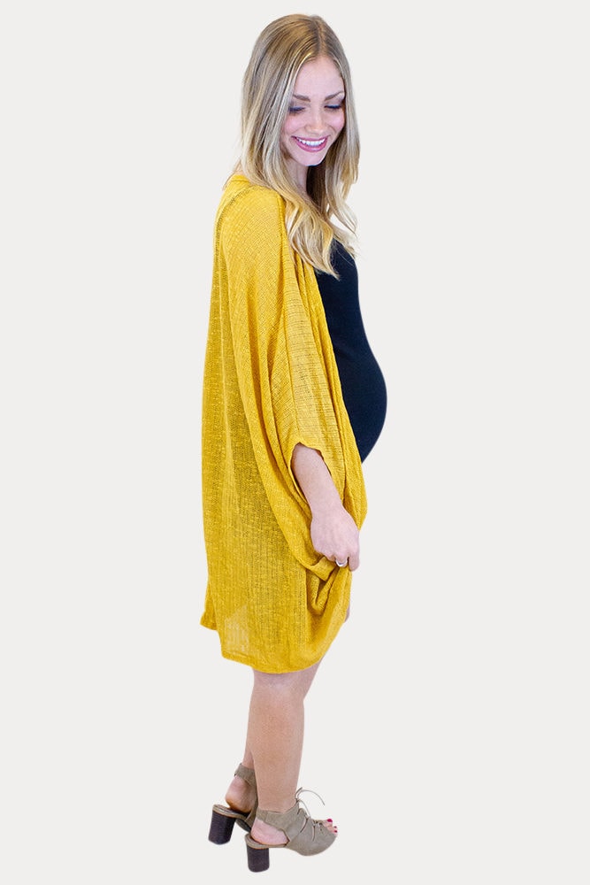 yellow maternity cardigan
