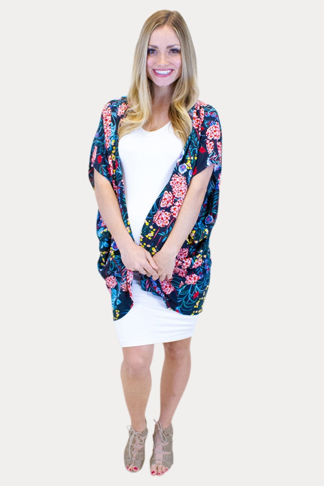 colorful maternity kimono