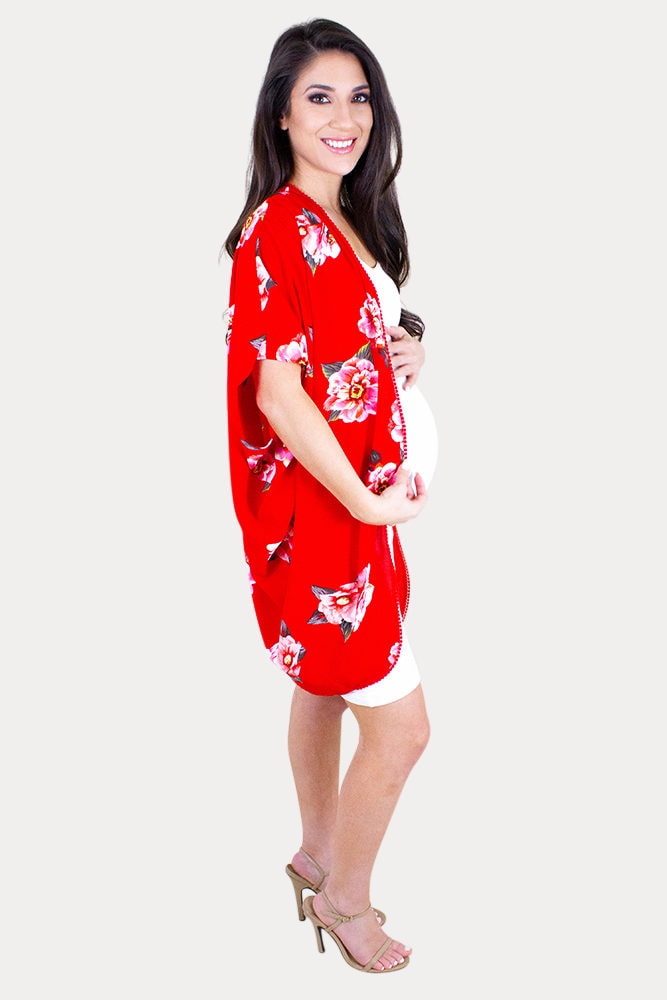floral pregnancy kimono