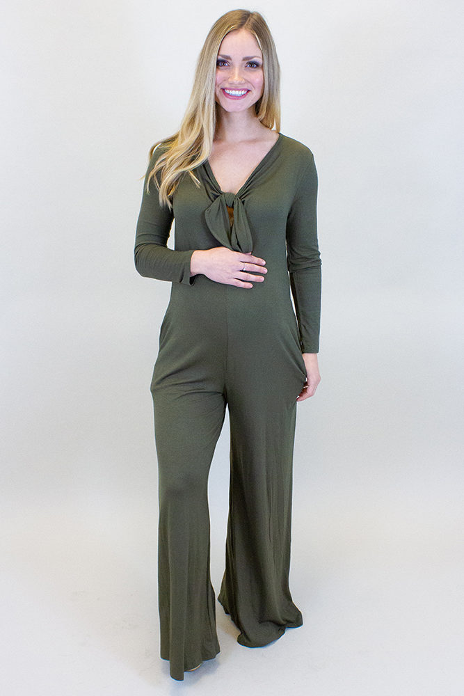 long sleeve maternity jumpsuit