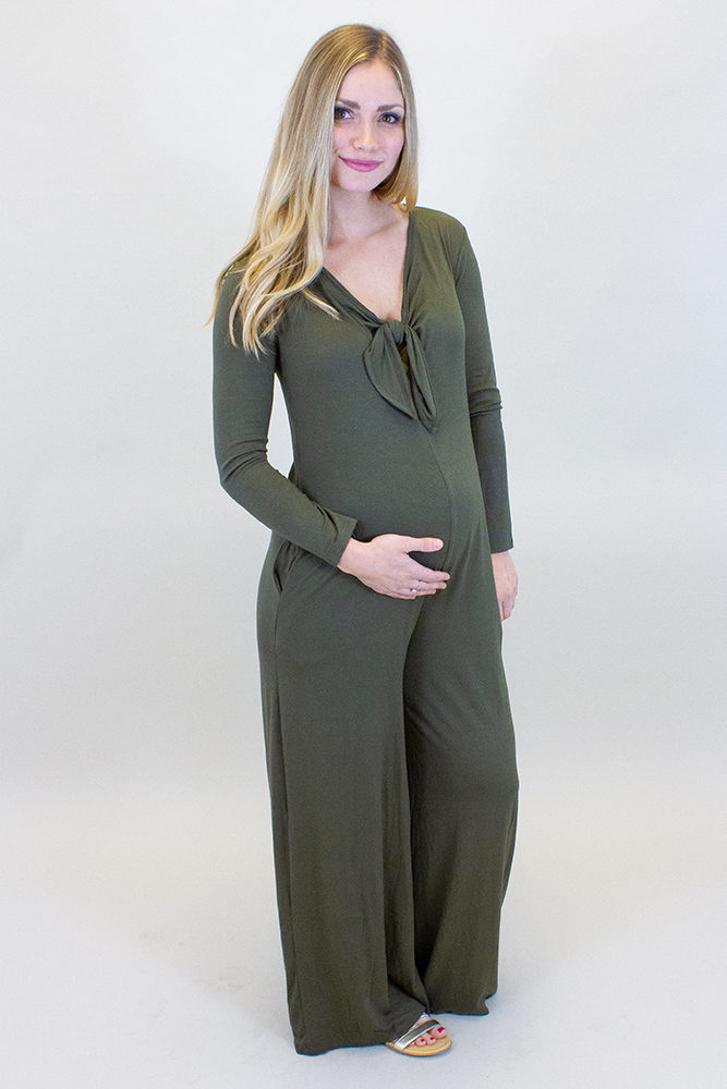long sleeve maternity jumpsuit