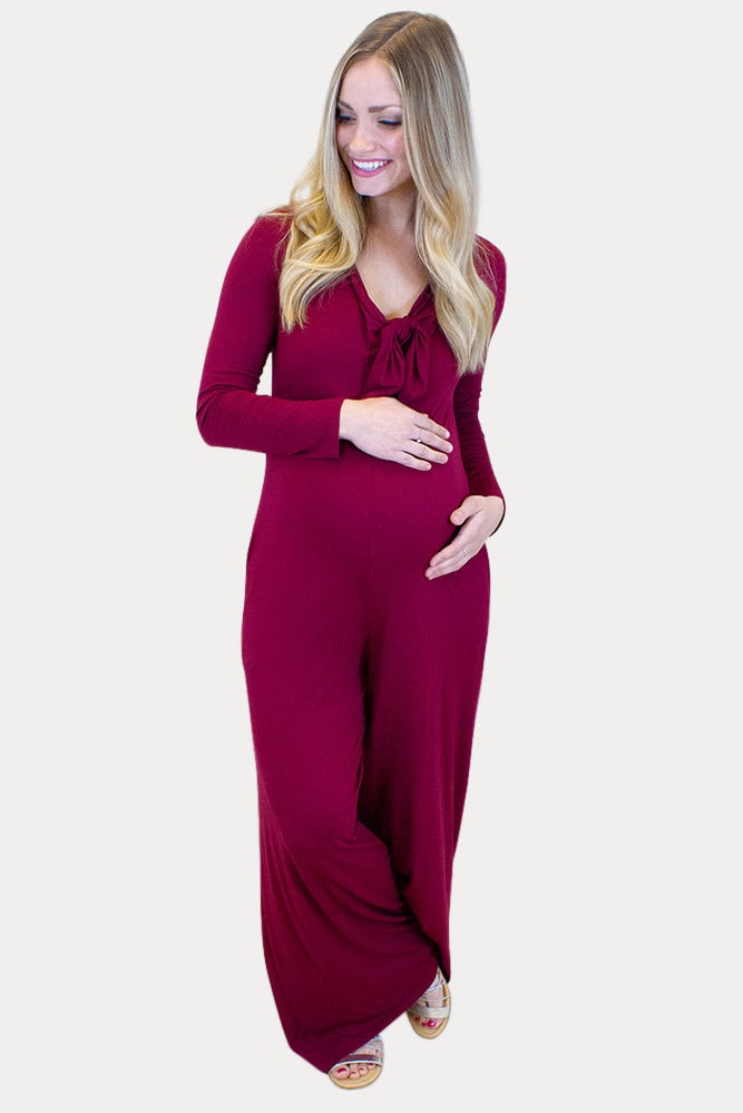 long sleeve maternity jumpsuit