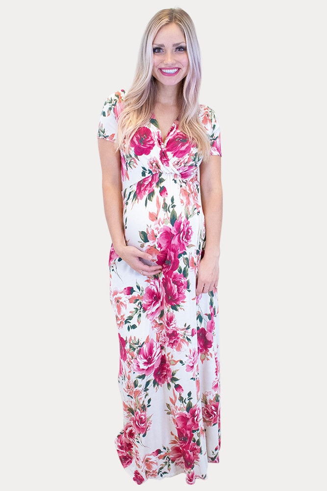 floral baby shower maxi