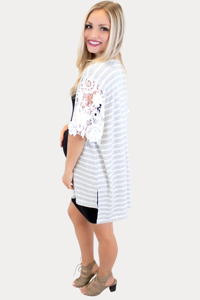 striped maternity kimono