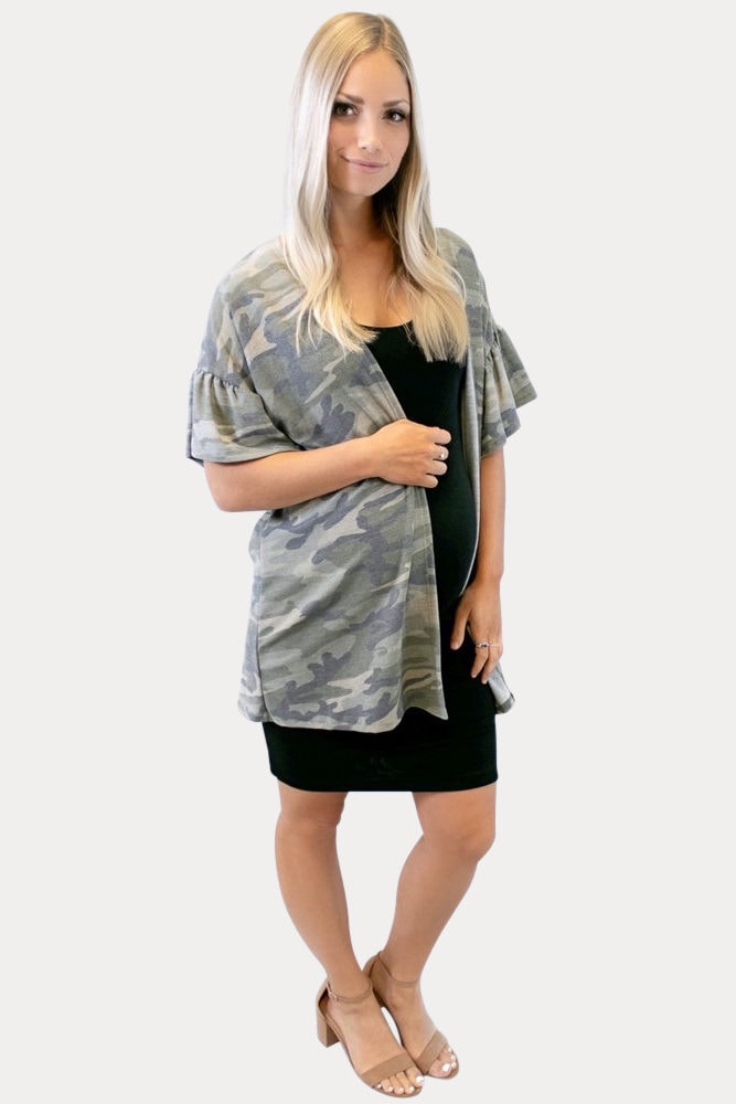 camo maternity kimono