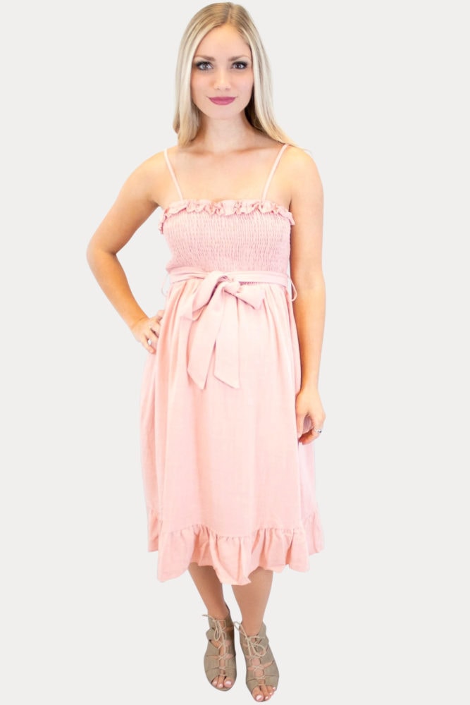 maternity dress with a tied bow