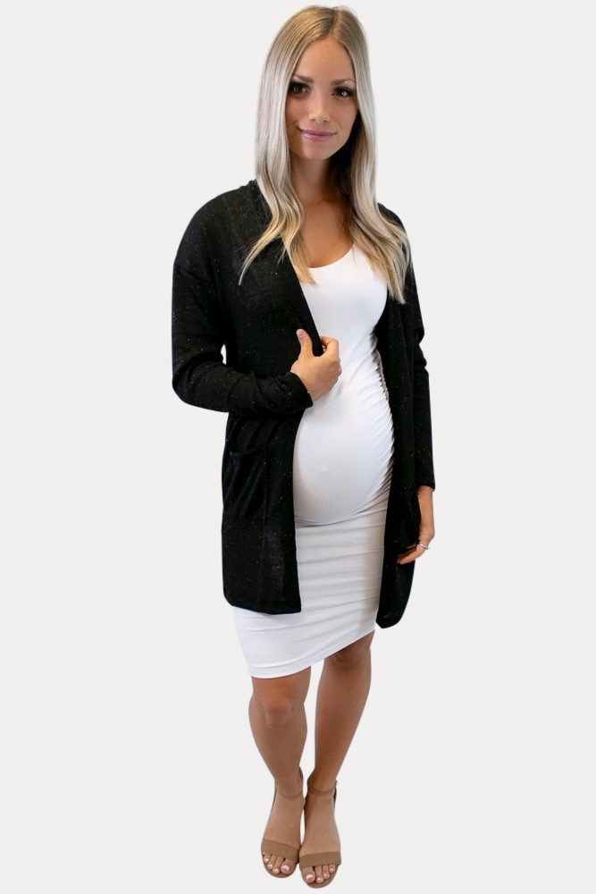 black maternity kimono