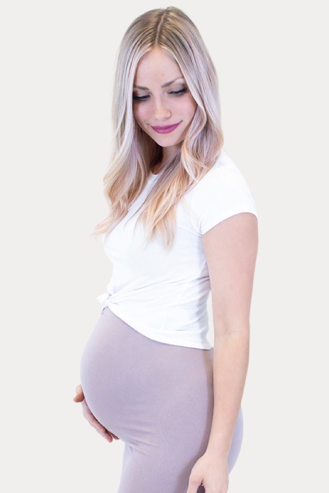White Maternity Crop Top