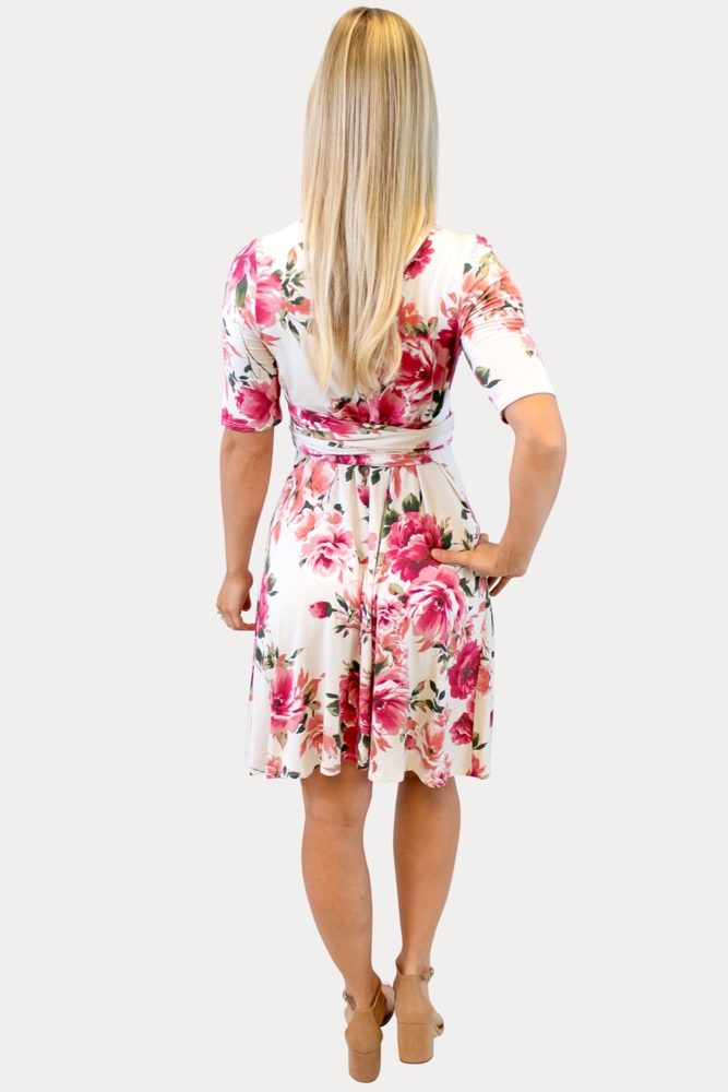 cream floral maternity dress