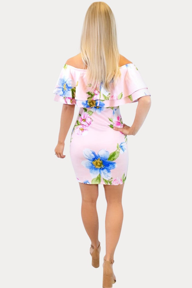 blush floral maternity dress