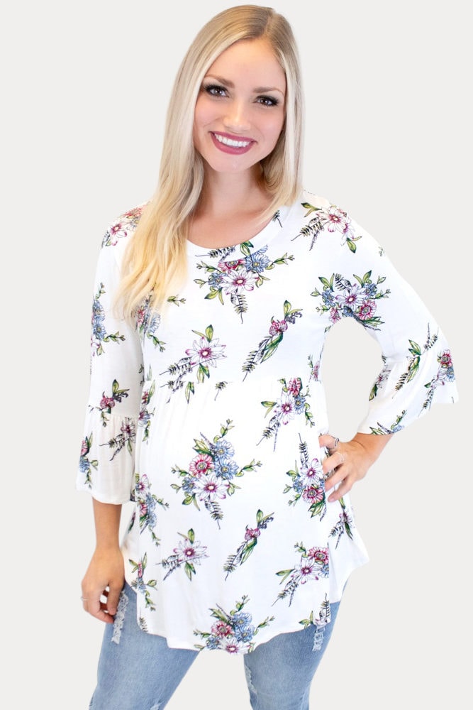 floral maternity tee